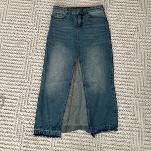 BDG Denim Maxi Skirt with Front Slit